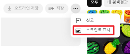 스크립트 표시