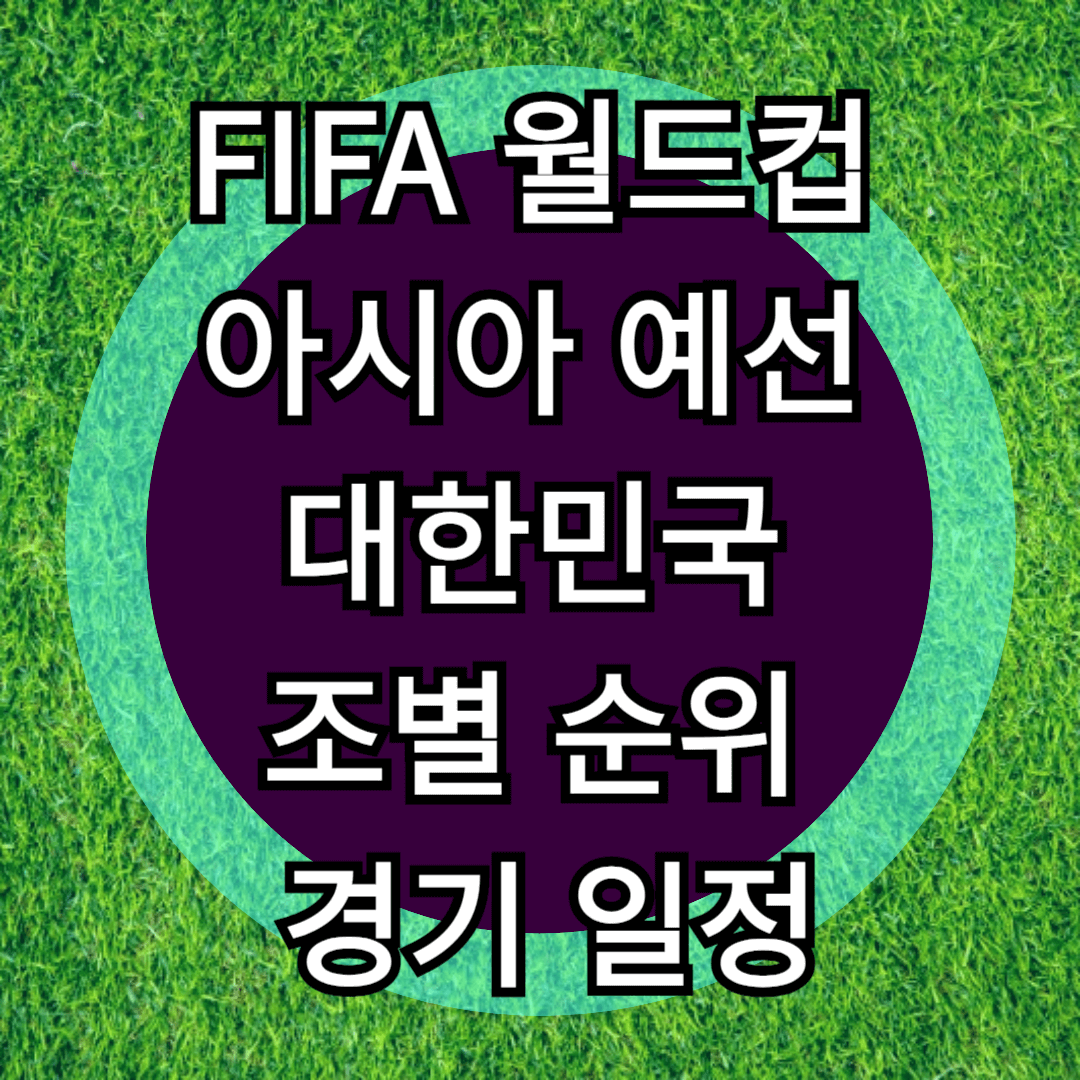 FIFA 월드컵 아시아 예선 대한민국 조별 순위 경기 일정