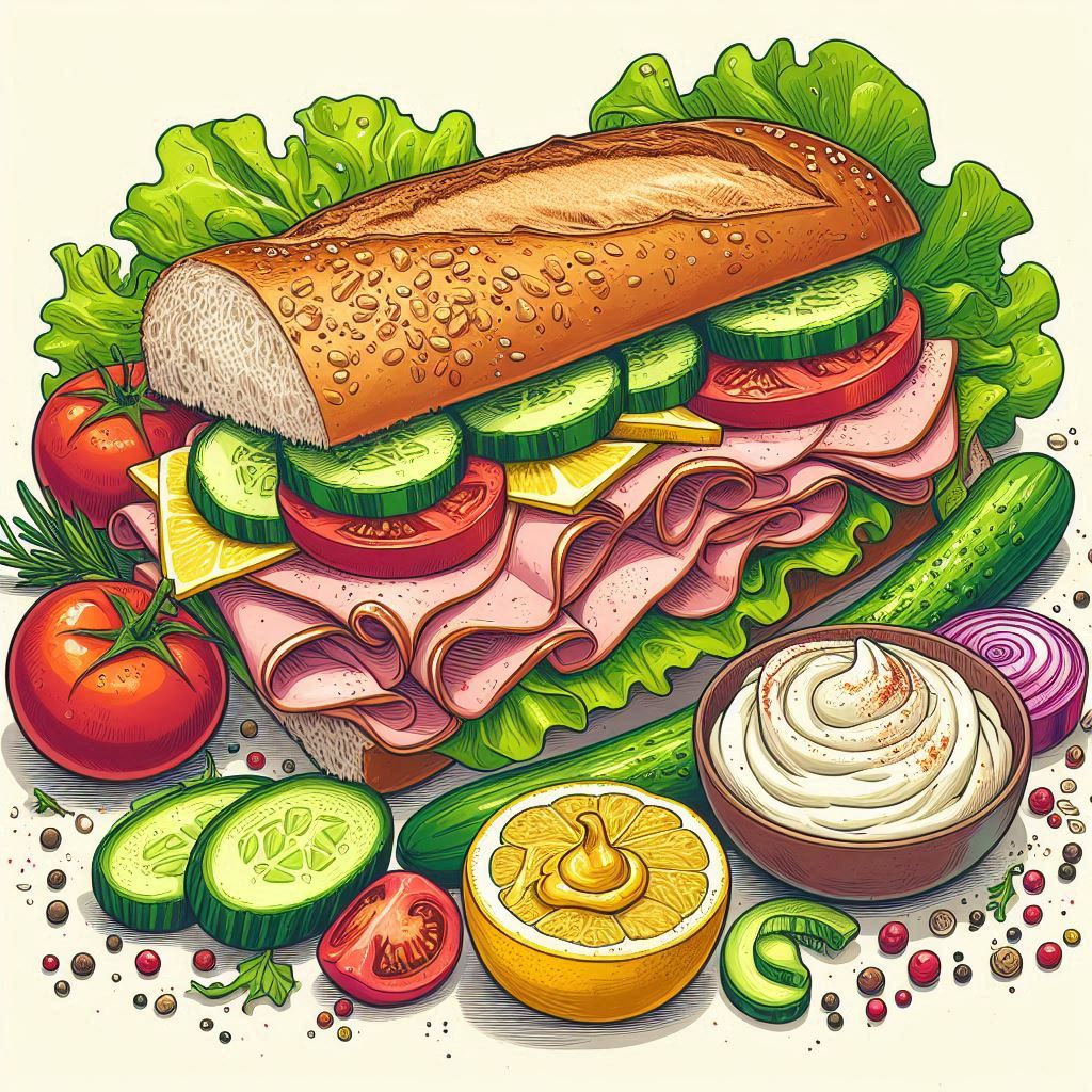 칠면조 햄 & 머스타드 샌드위치