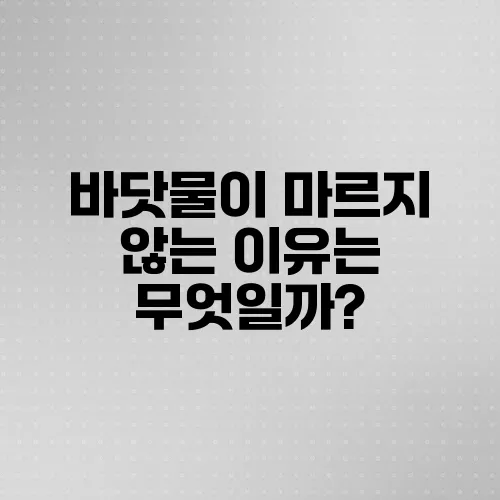 바닷물이 마르지 않는 이유는 무엇일까?