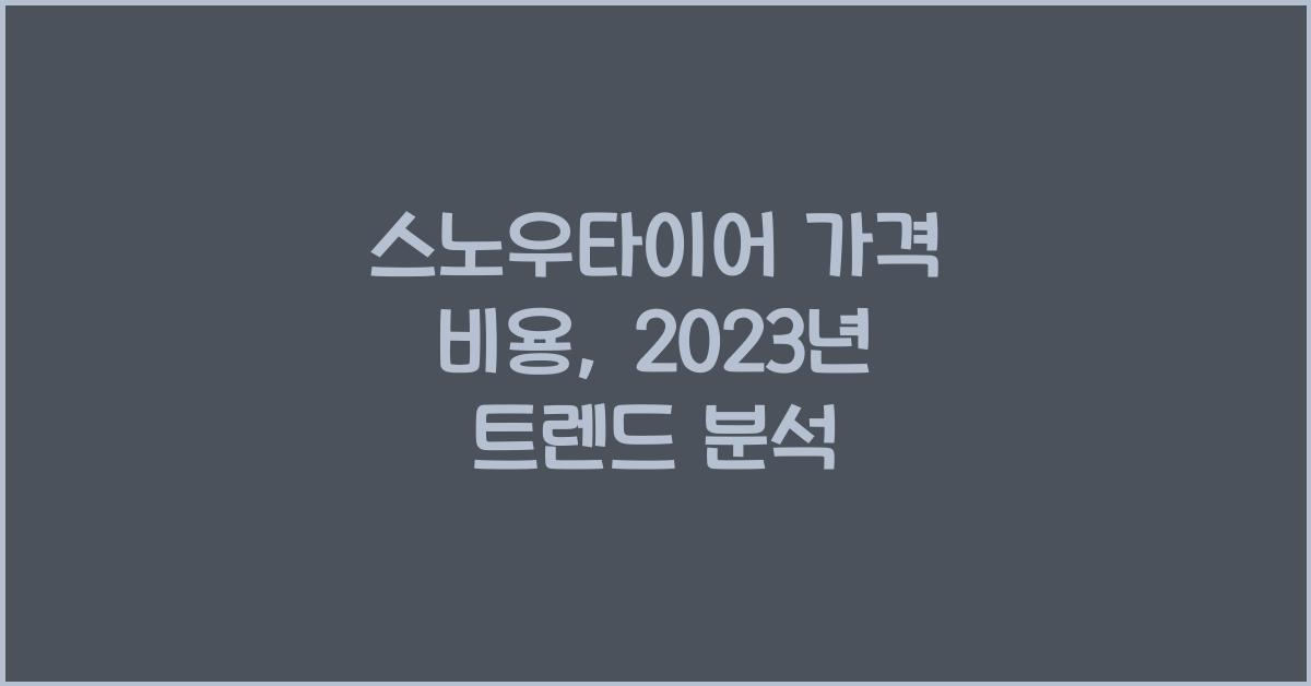 스노우타이어 가격 비용
