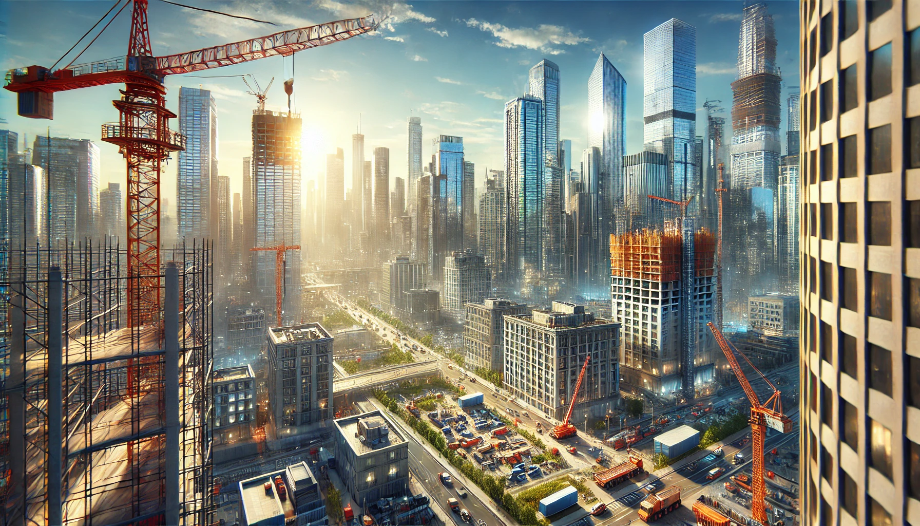 재개발 예정 구역의 지역 지도와 개발 풍경