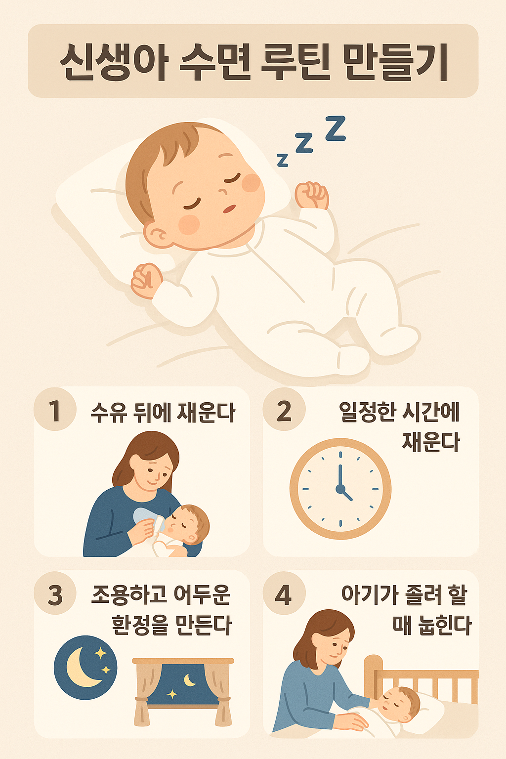 신생아 수면루틴 만들기 사진