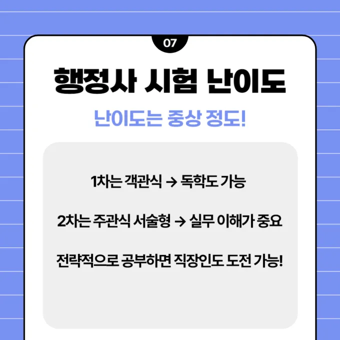 행정사 시험 난이도