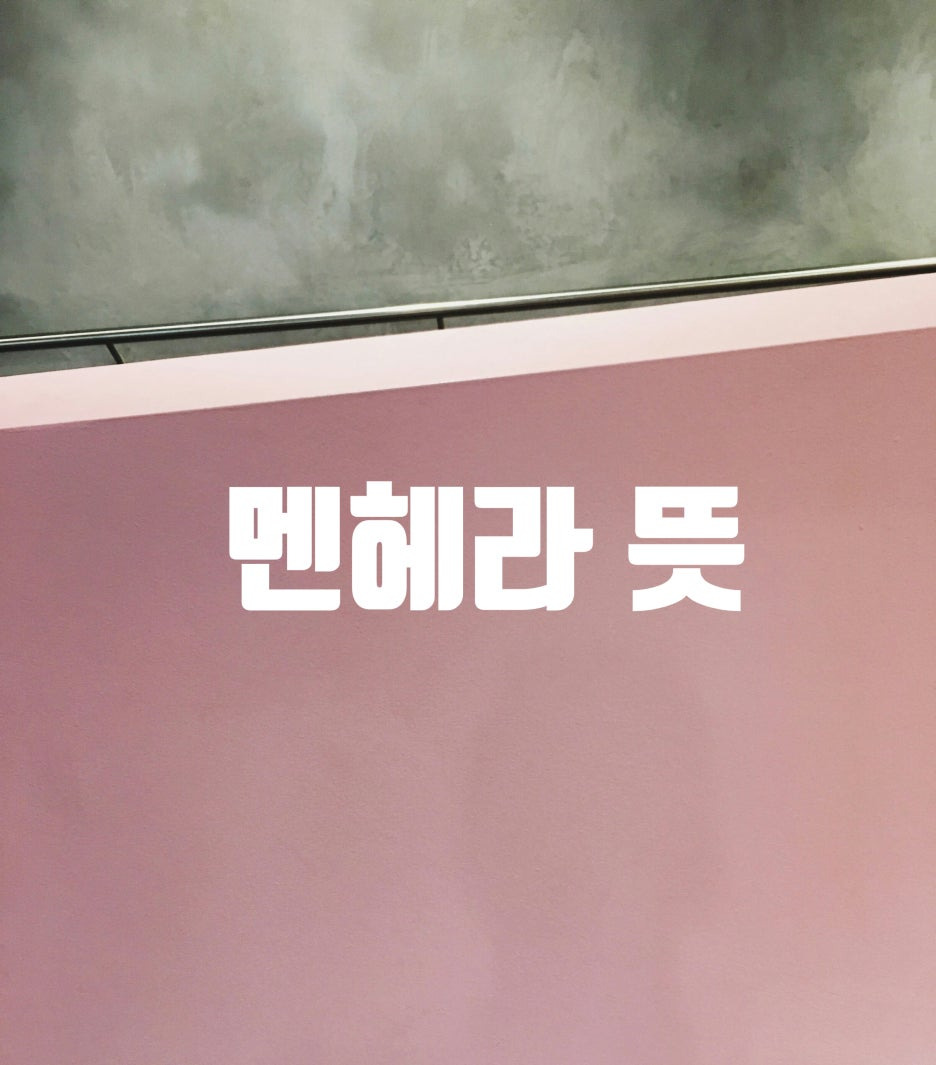 멘헤라 뜻 유래 신조어 제대로 알고 써야