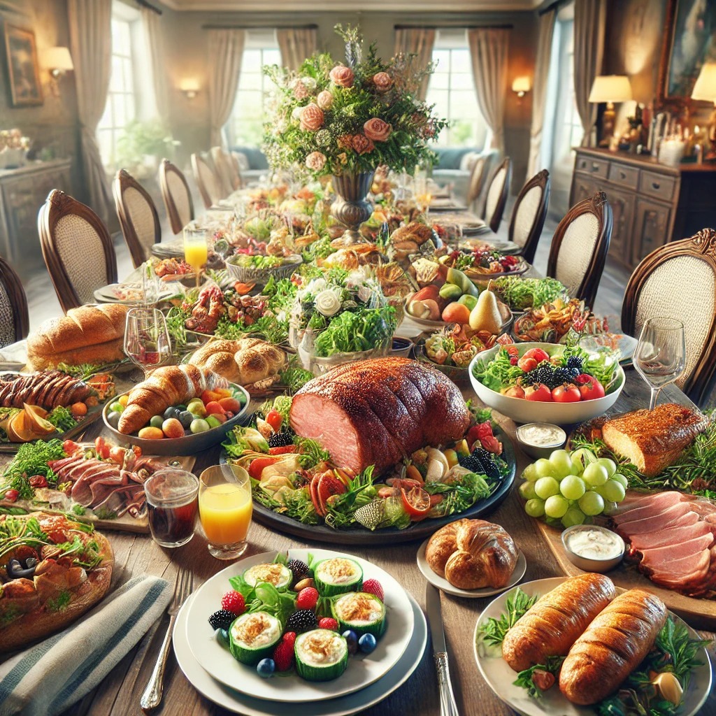 식탁에-차려진-많은-음식들