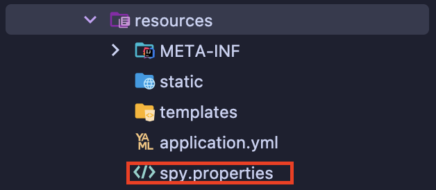 resources폴더 하위에 spy.properties 파일 생성