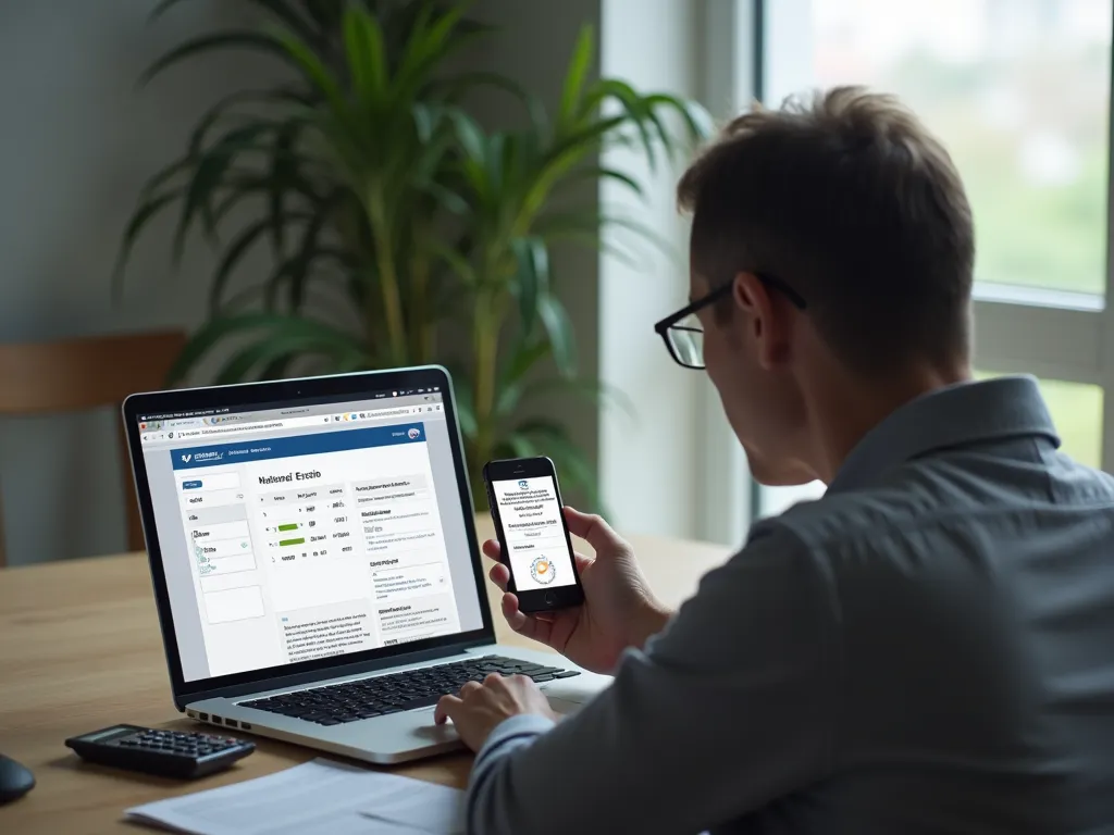 국민연금 수령금액을 찾아보는 모습