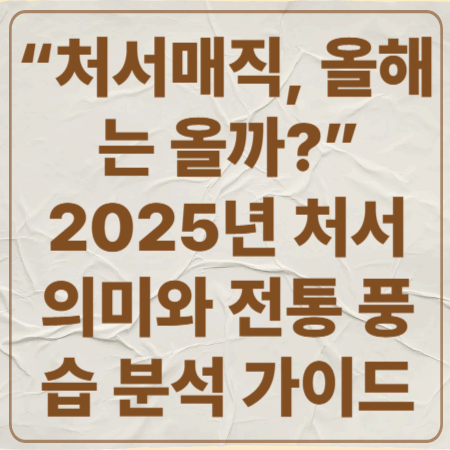 “처서매직, 올해는 올까?” 2025년 처서 의미와 전통 풍습 분석 가이드