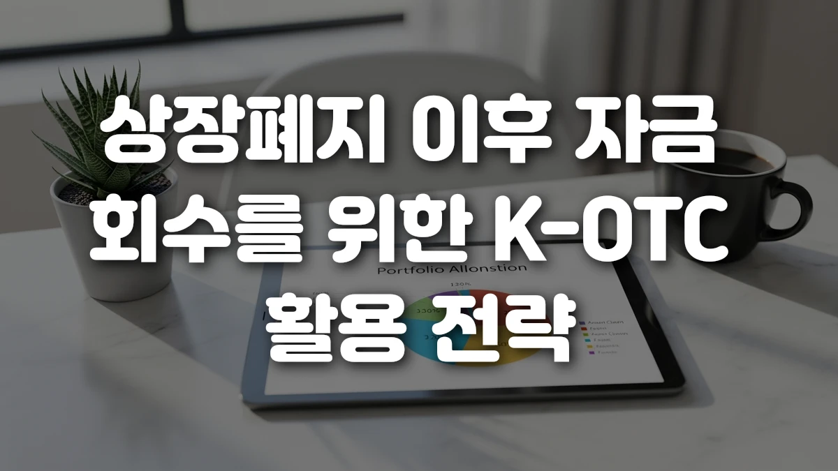 상장폐지 이후 자금 회수를 위한 K OTC 활용 전략