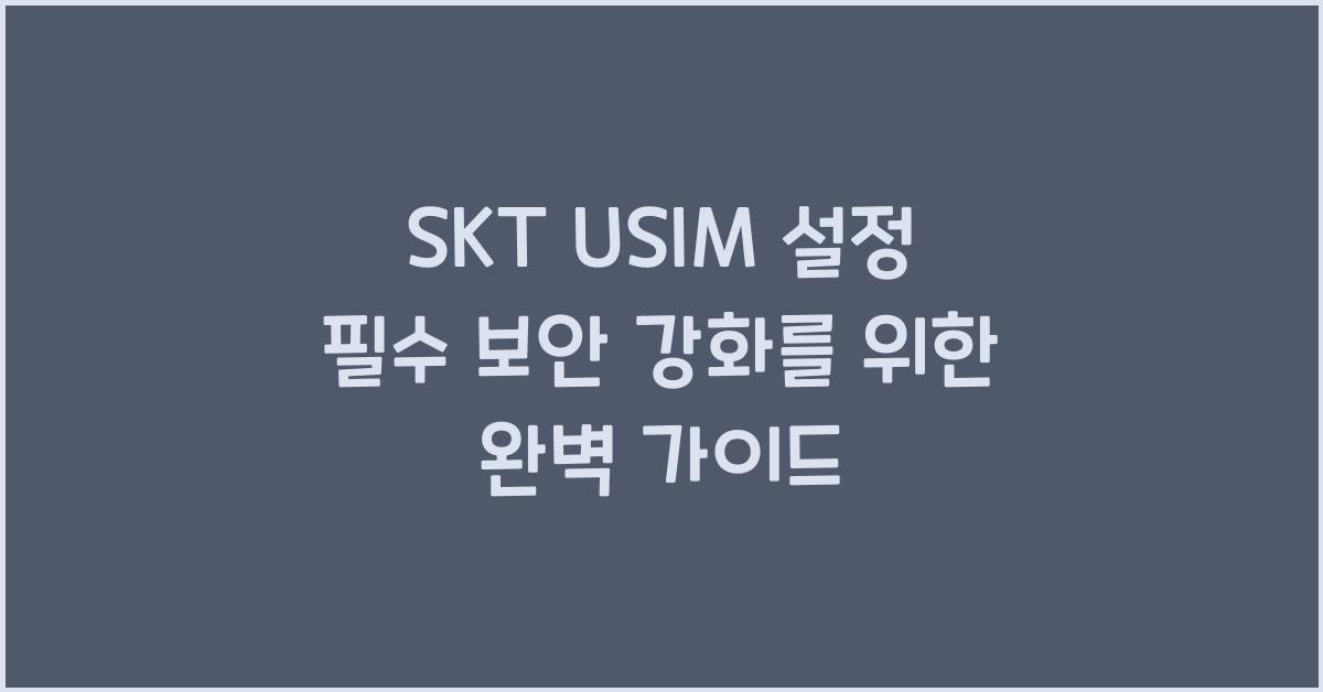 skt usim 설정