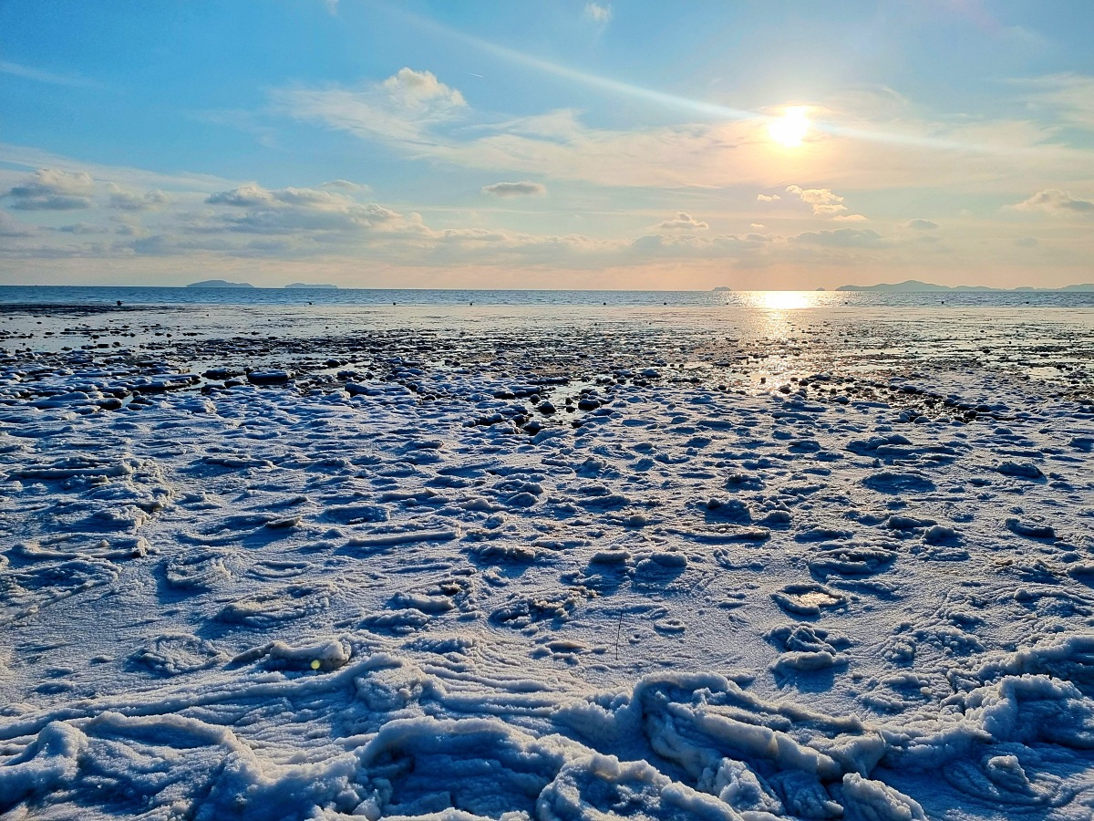 인천 강화도, 석모도 겨울 바다 설경 (민머루 해수욕장, 동막해수욕장)과 해넘이 풍경 (건평항)