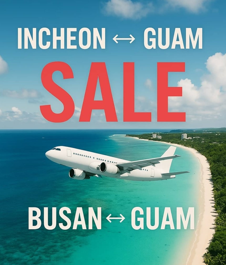 Discounted flights from Incheon to Guam and Busan to Guam