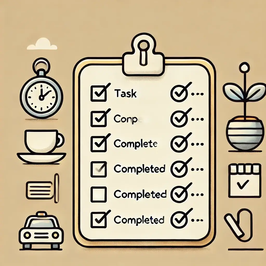 완료된 체크리스트 모습.