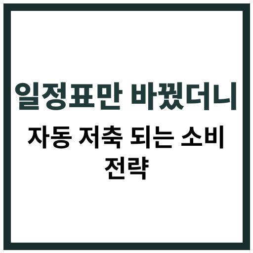 일정표 조정으로 저축하는 소비 전략 소개 이미지