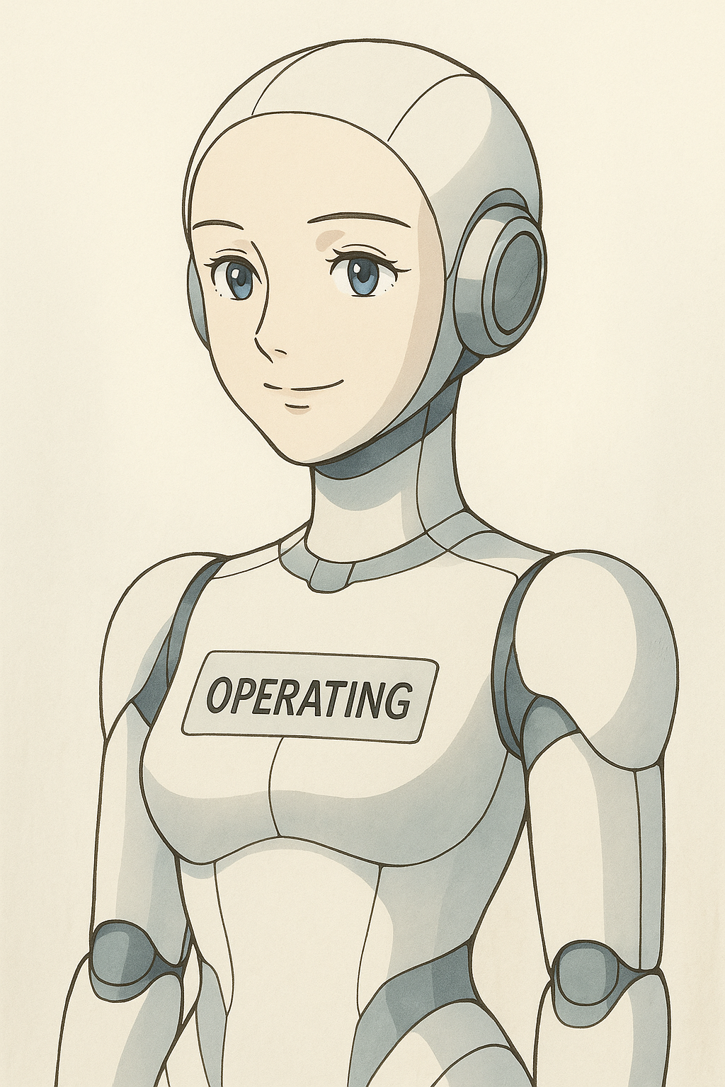 작동 중 표시가 켜진 로봇 &ndash; 멈추지 않는 기계의 무감각한 반응성