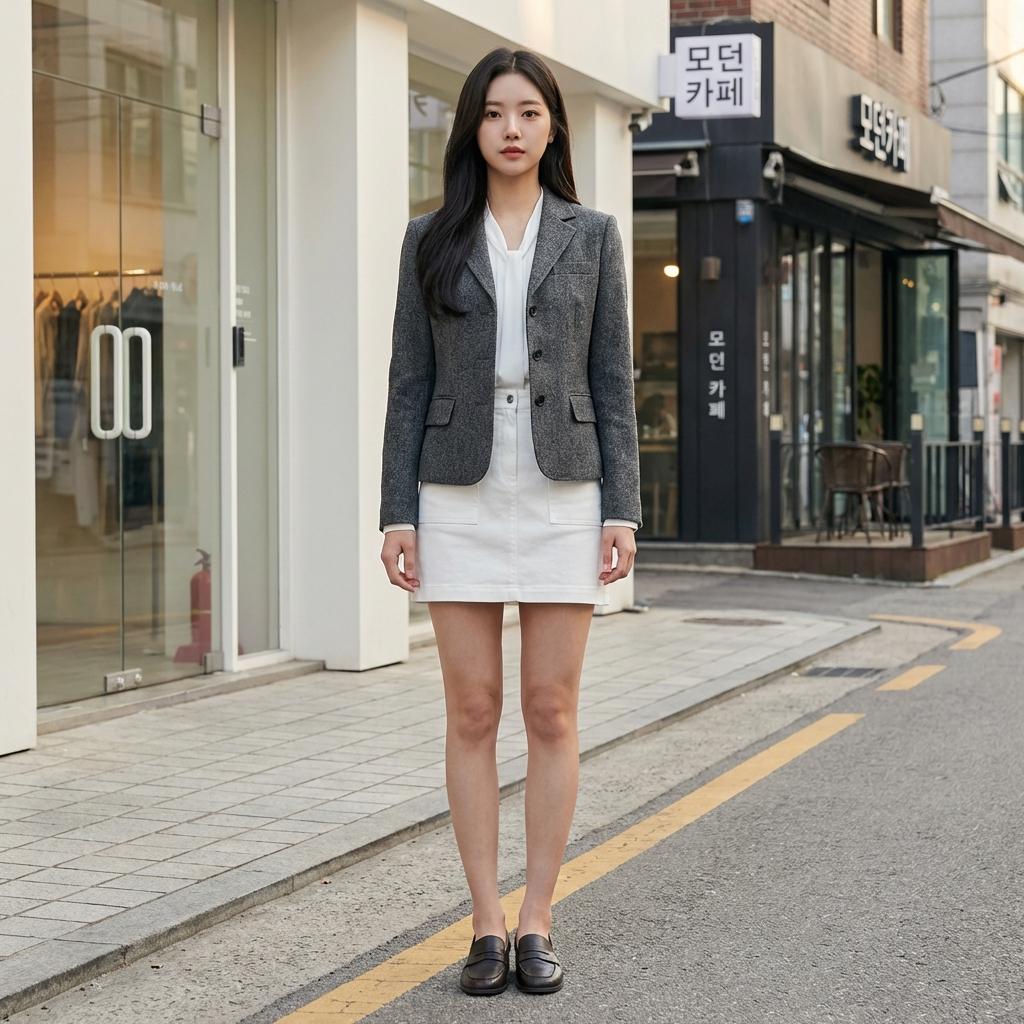 너무 딱딱하지 않은 프렌치시크 세미 정장 스타일