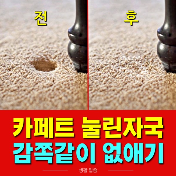 가구 카페트 러그 눌린자국 원상 복구 복원 꿀팁,팁줌