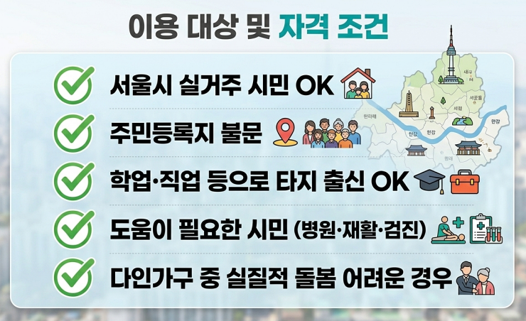 2026 서울시 건강동행서비스 이용 대상 및 자격 조건