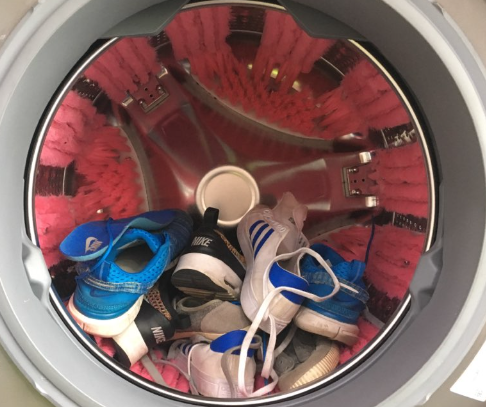 운동화세탁기 이용하는 이미지
