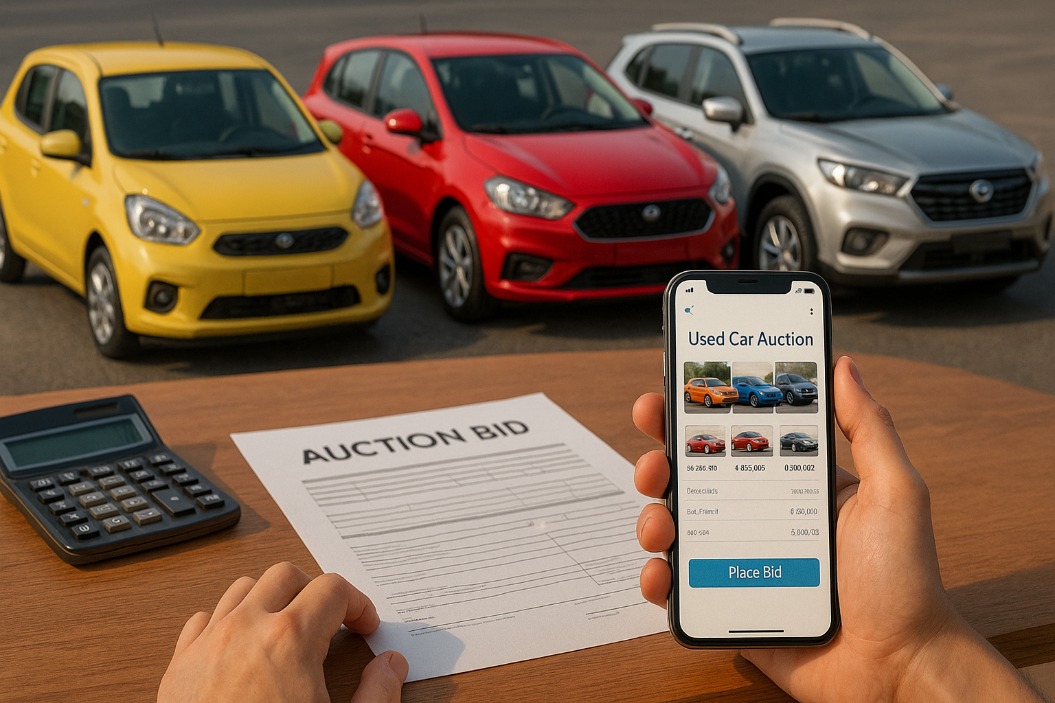 알뜰한 차량 구매를 검토하는 소비자