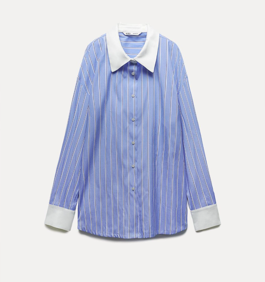 KBS2 친밀한 리플리 6회 이시아(차정원) 셔츠 패션|미쏘 MIXXO 새틴 배색 스트라이프 셔츠