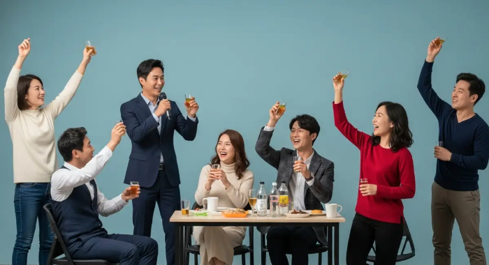 회사 송년회 사람들