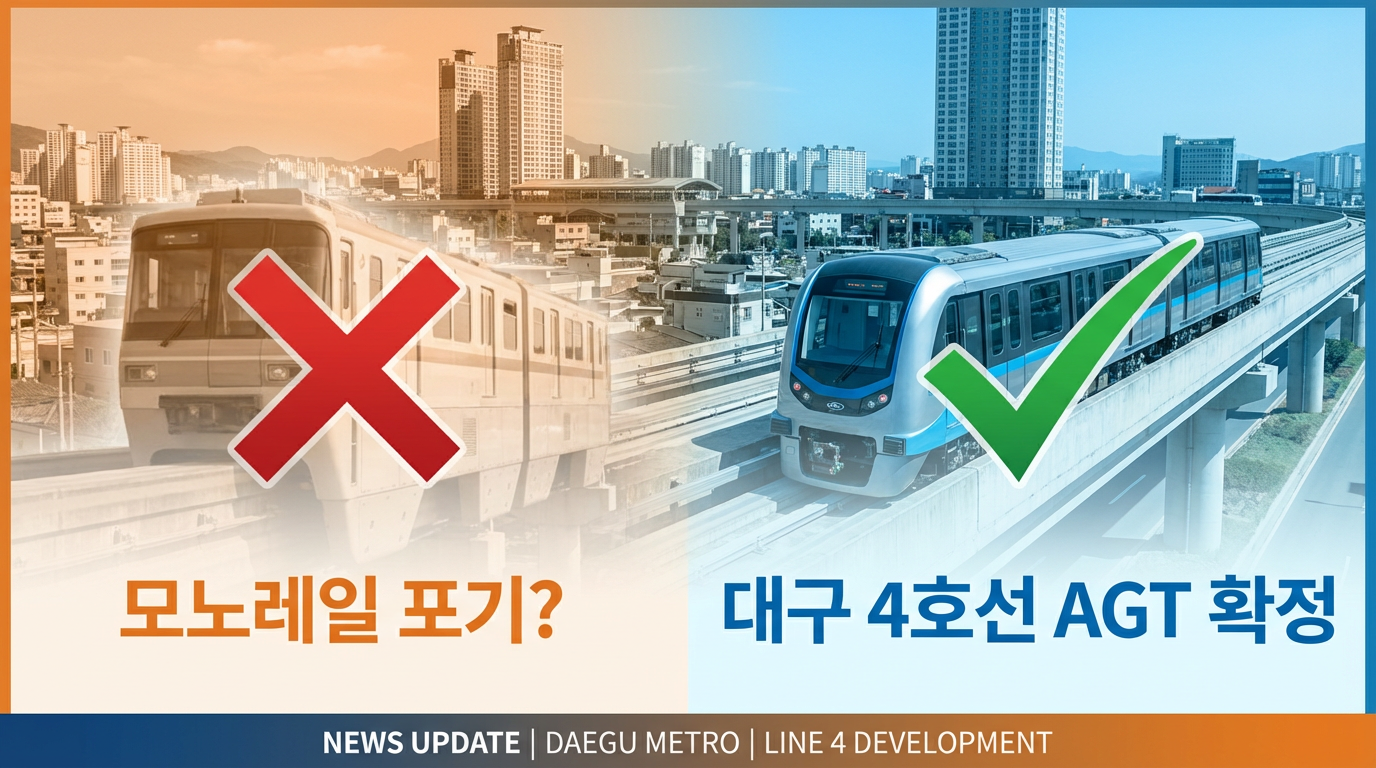 "모노레일 포기?" 대구 4호선 AGT 방식 확정, 2030년 개통 D-4년!