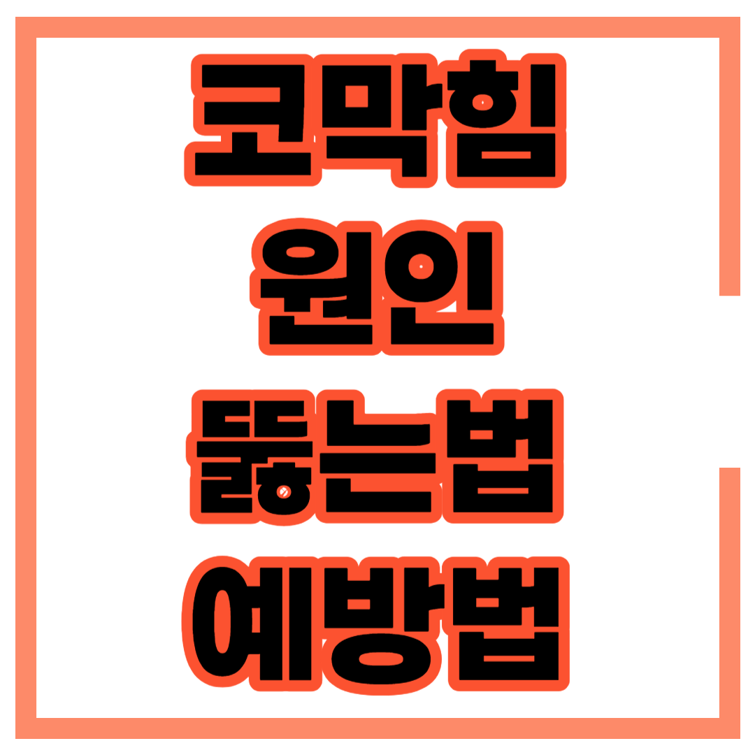코막힘 원인 뚫는 법