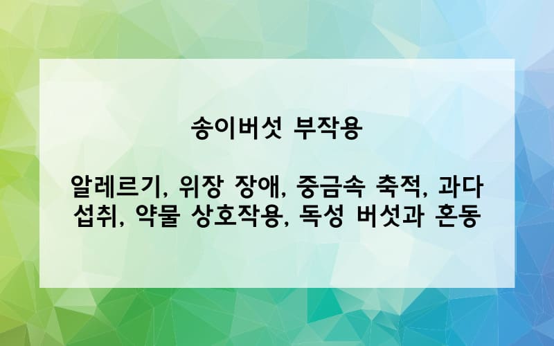송이버섯 부작용