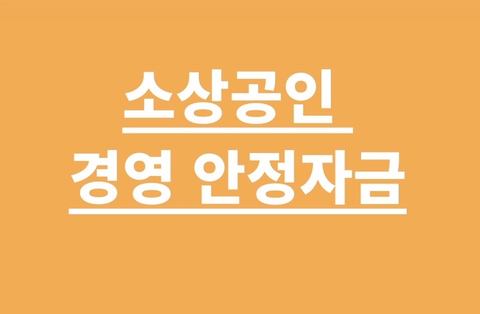 소상공인 경영 안정자금 신청