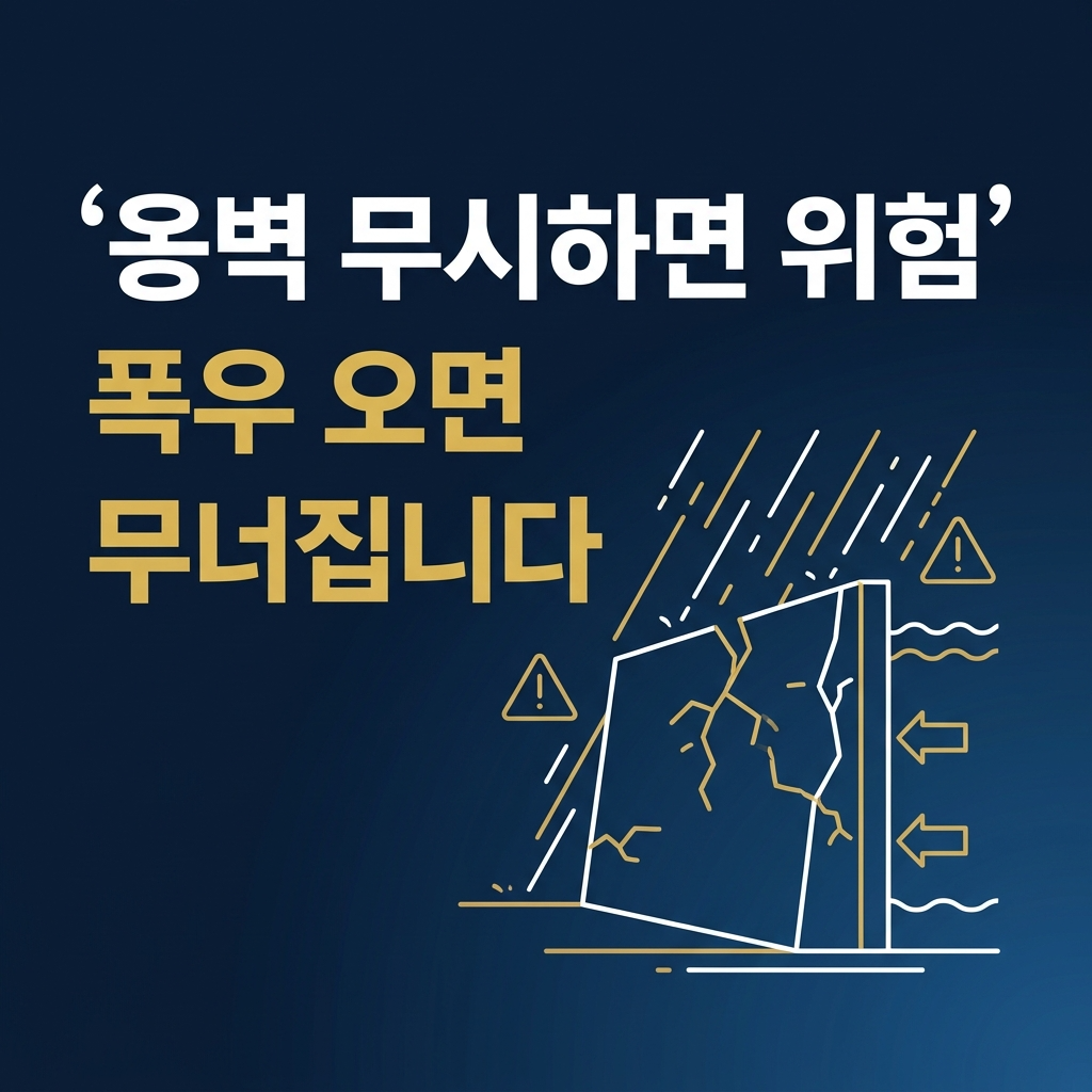 폭우오면 옹벽이 중요한 기능을 한다.
