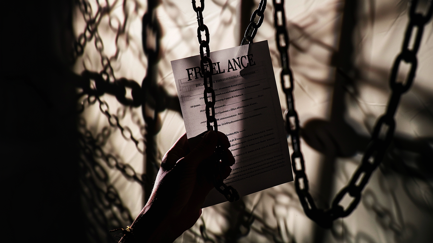 서류 뒤에 숨겨진 실체 (상징적 묘사)