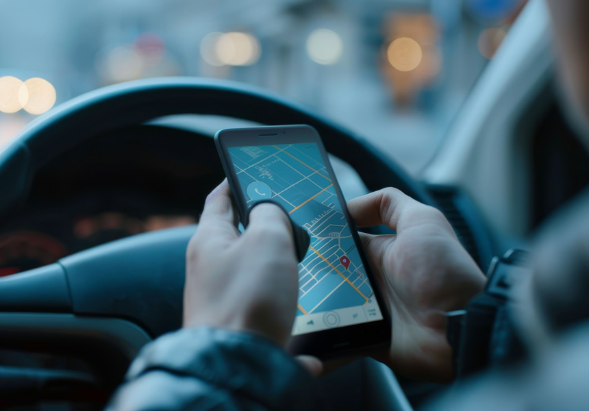 추석 귀성길 내비게이션으로 길 찾는 운전자