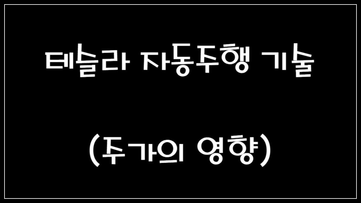 테슬라 자율주행 기술