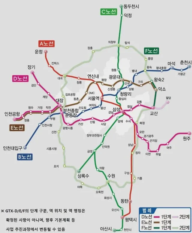 GTX B 노선 개발 수혜 지역 노선도 시장_8