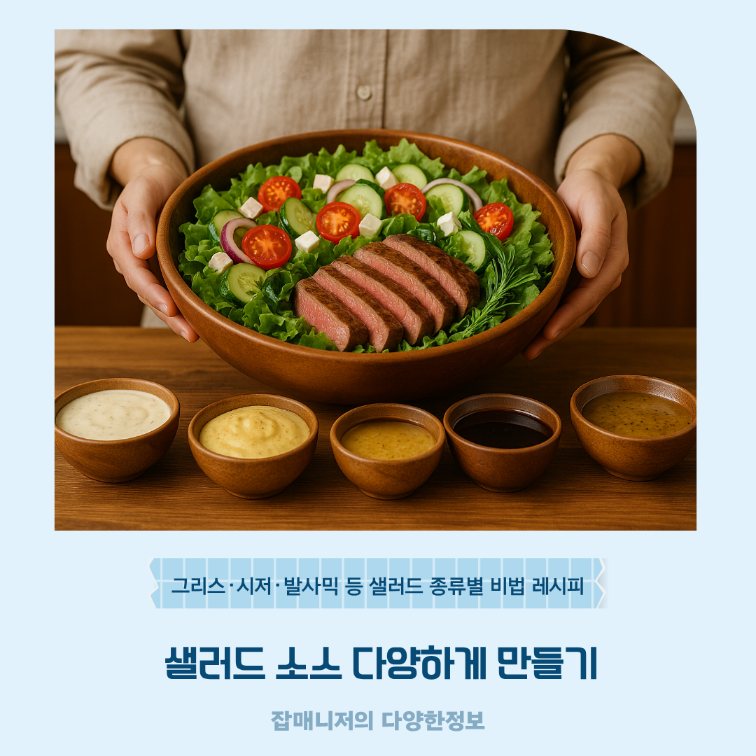샐러드 소스 다양하게 만들기, 그리스·시저·발사믹 등 샐러드 종류별 비법 레시피