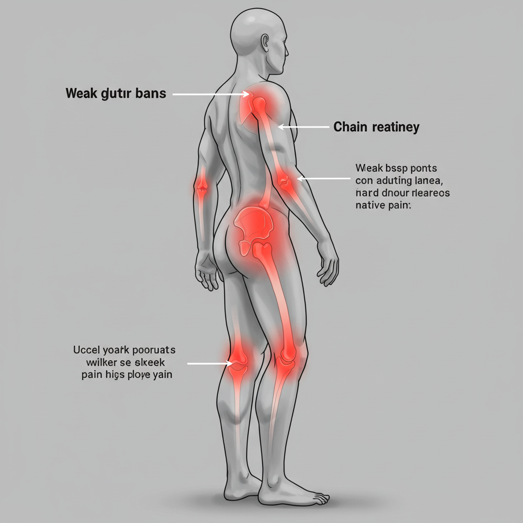 엉덩이 근육 약화로 인한 연쇄적인 신체 통증