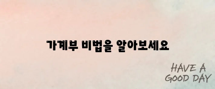 가계부 쓰는 방법과 템플릿 소개