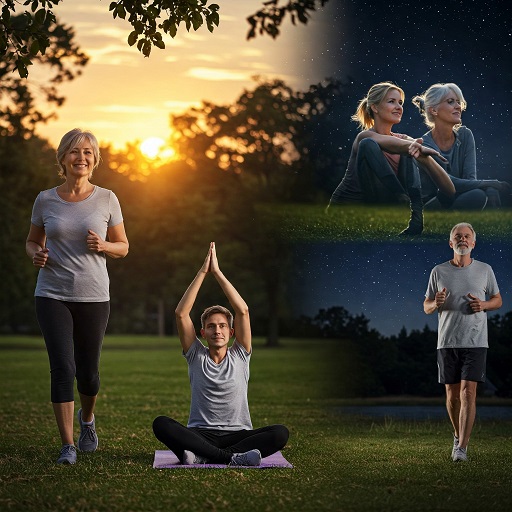 운동하는 모습들