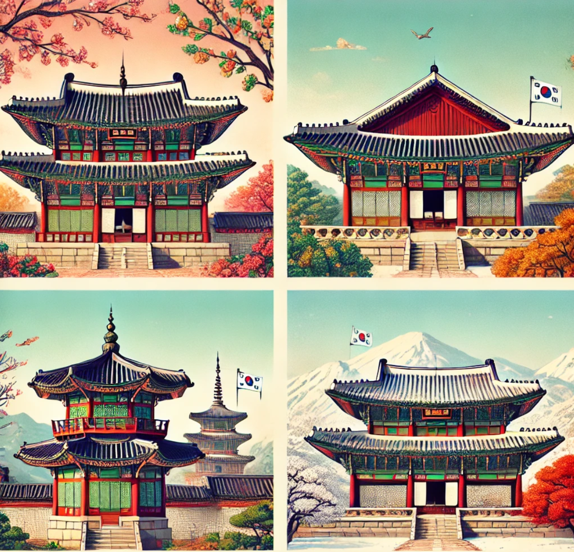 4대궁 일러스트 이미지 입니다.