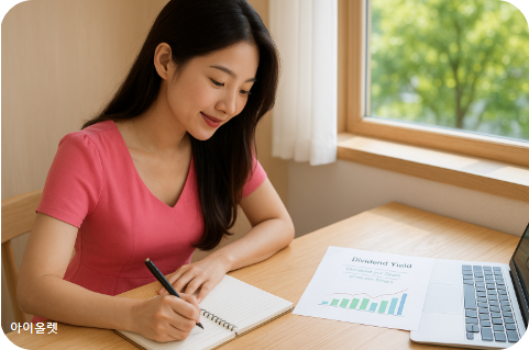 투자 전략을 메모하는 장면