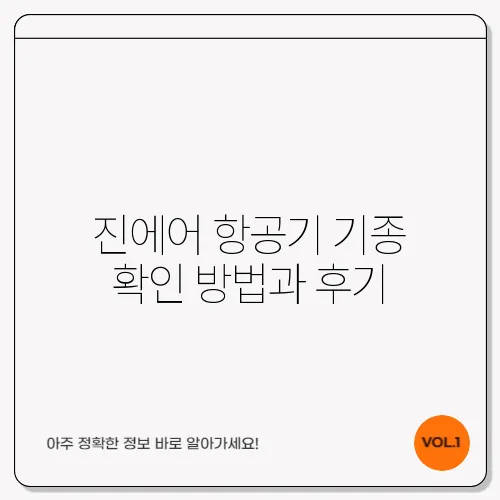진에어 항공기 기종 확인 방법과 후기