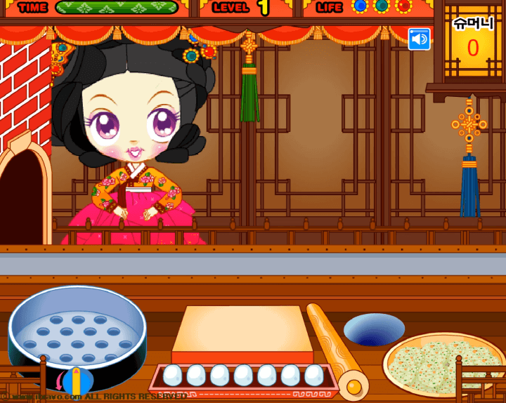 슈의-황진이-고향만두-플래시게임-시작-화면