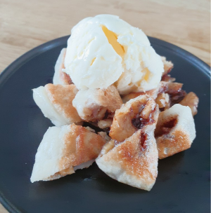 꿀조합 호떡과 바닐라아이스크림