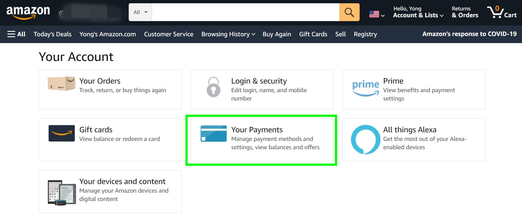 아마존 회원가입 - 결제방법