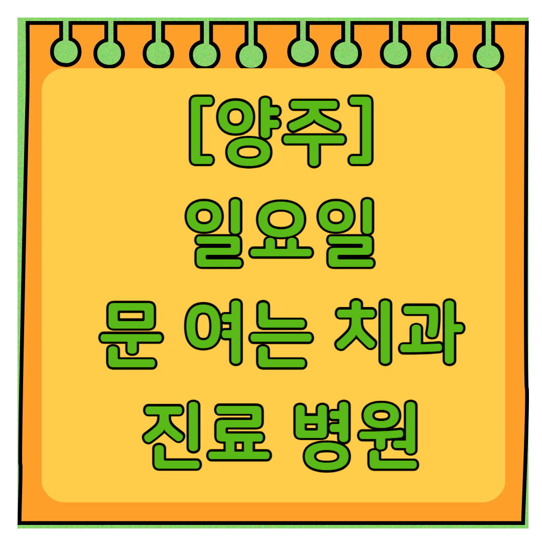 양주 일요일 문 여는 치과 목록 ❘ 공휴일 주말 야간진료 병원 ❘ 어린이치과 찾기