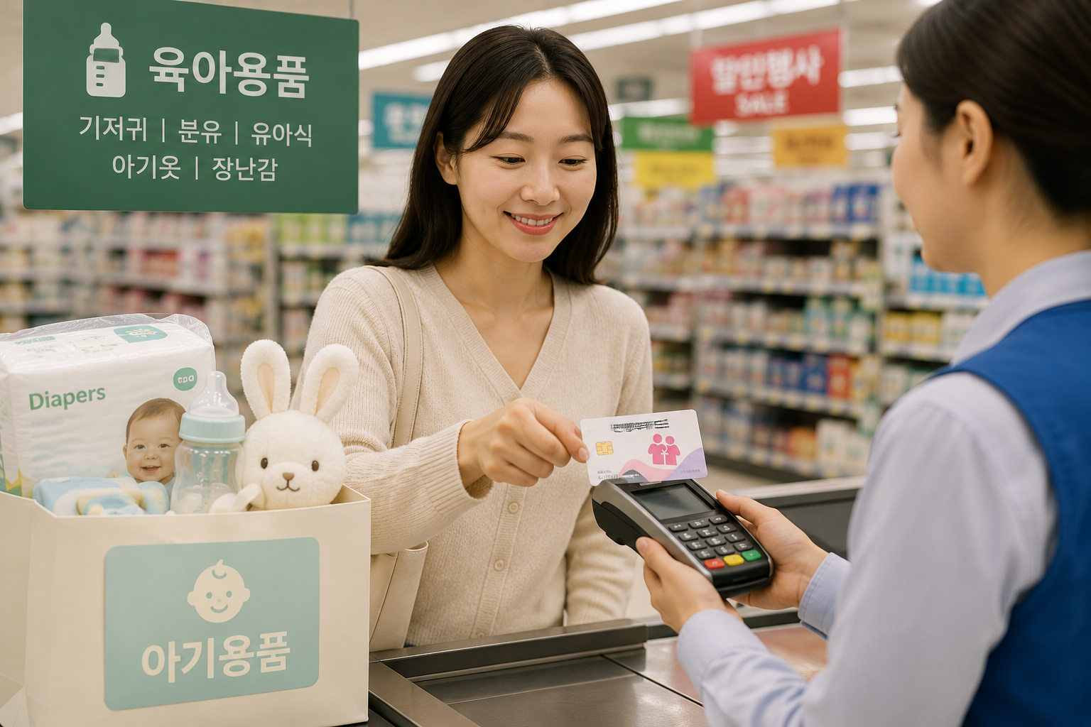 대형마트에서 육아용품 결제