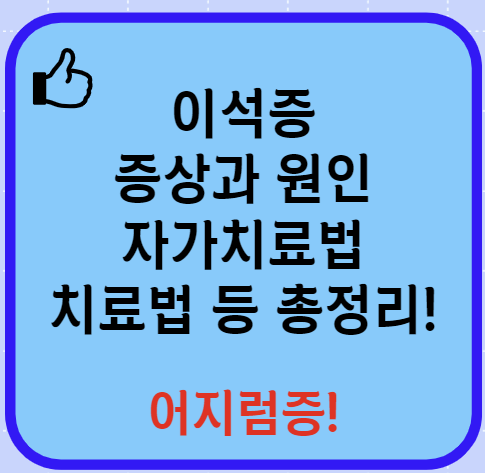 이석증 증상 원인 자가치료법 치료 등 총정리 (24년 Ver)