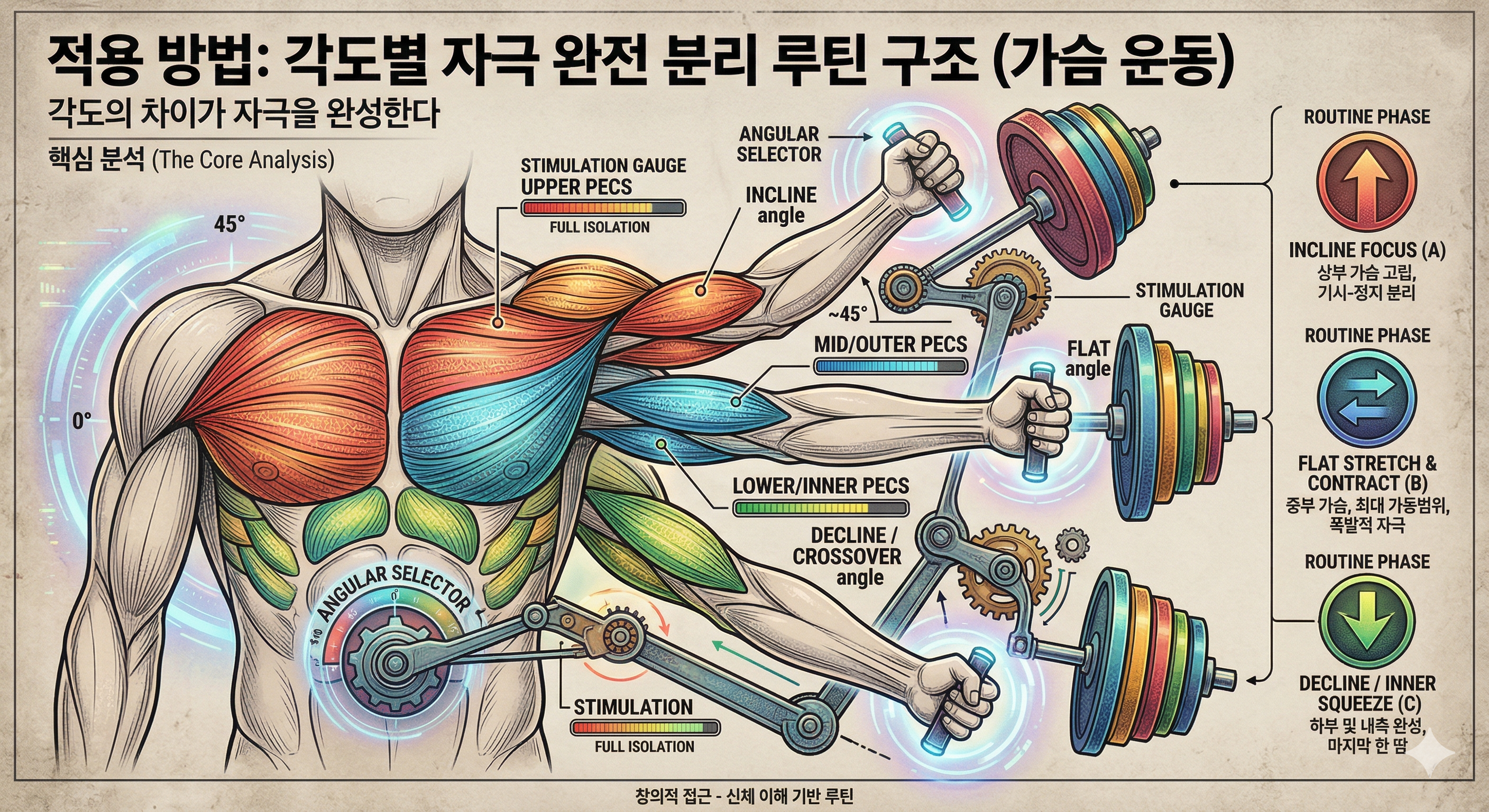 적용 방법: 각도별 자극 완전 분리 루틴 구조